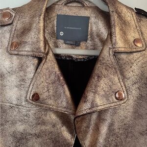 Anthropologie Metallic Leather Jacket